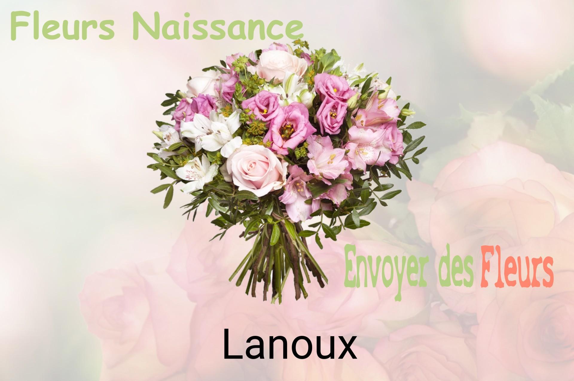Bouquet de fleurs de naissance livré à Lanoux