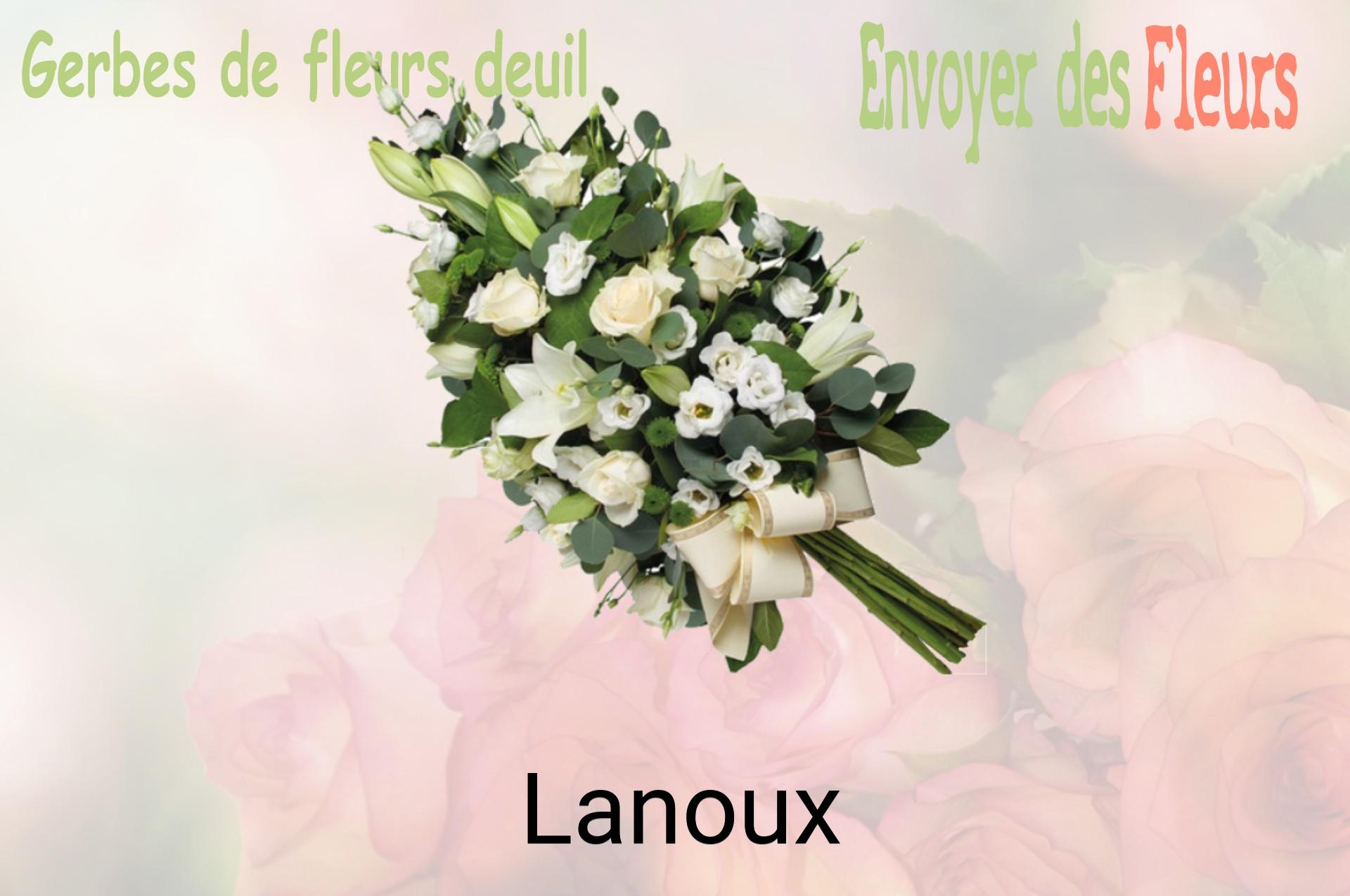 Gerbe de fleurs de deuil livrée à Lanoux